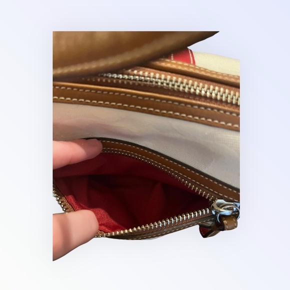 Vintage Coach Studio Small Shoulder Bag 6641 Y2K Ivory Red Blue Stripe Rare COA - Picture 15 of 16